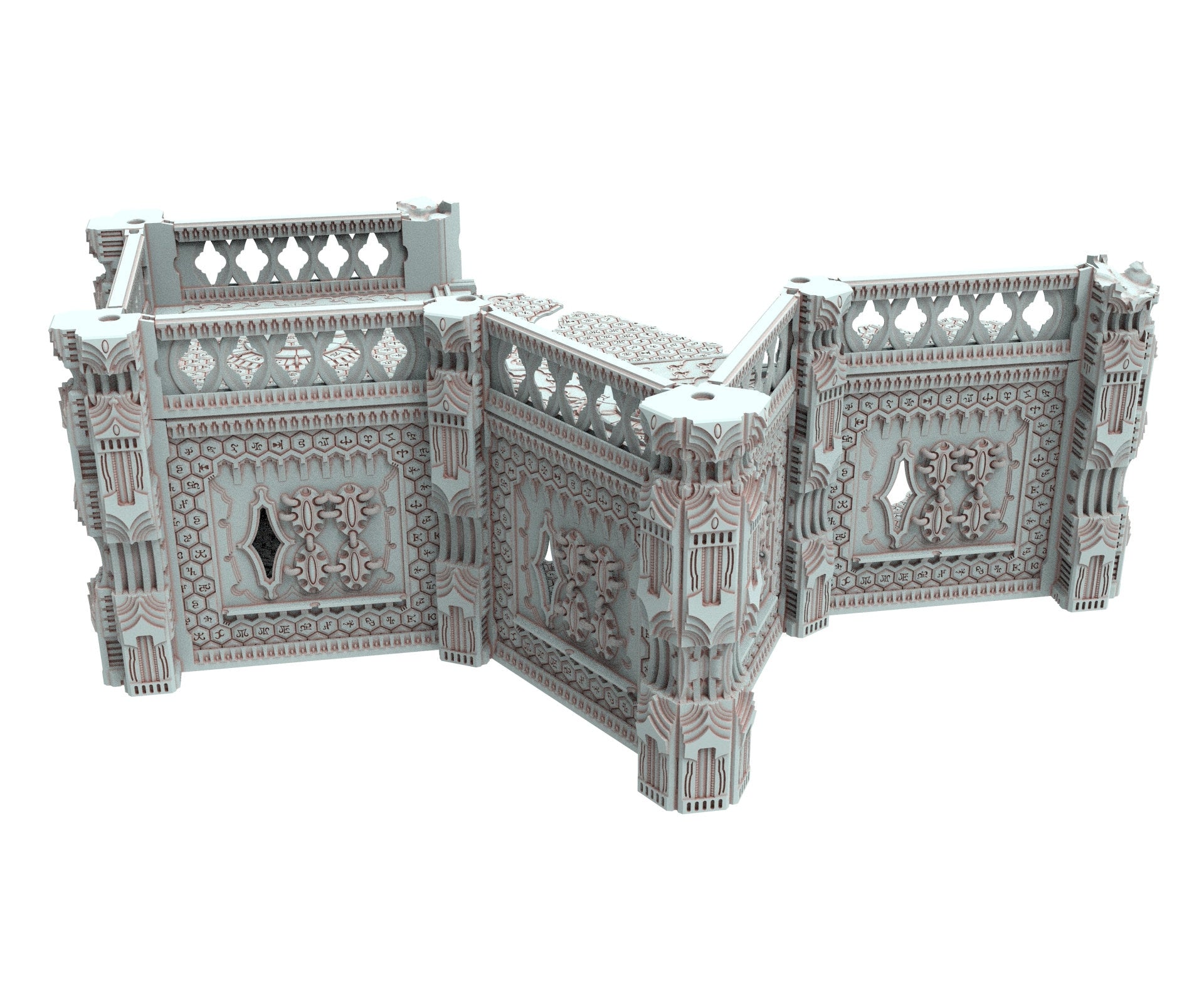 Dark city Ruined building elves eldar in PLA and resin usable for warmachine, Damocles, One Page Rule, Firefight, infinity, scifi wargame...