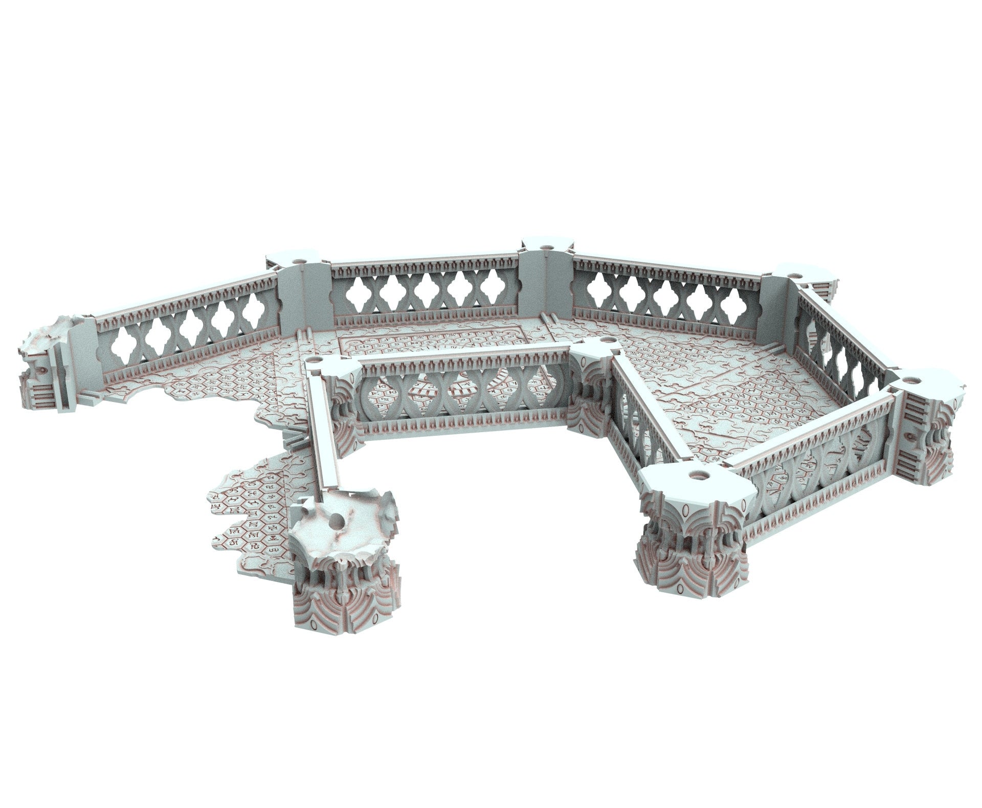 Dark city Ruined building elves eldar in PLA and resin usable for warmachine, Damocles, One Page Rule, Firefight, infinity, scifi wargame...