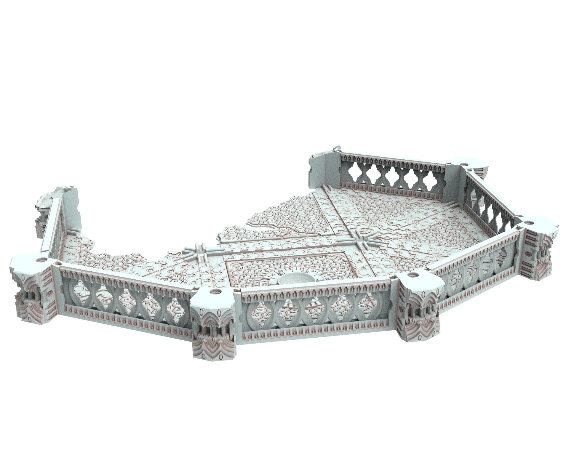 Dark city Ruined building elves eldar in PLA and resin usable for warmachine, Damocles, One Page Rule, Firefight, infinity, scifi wargame...