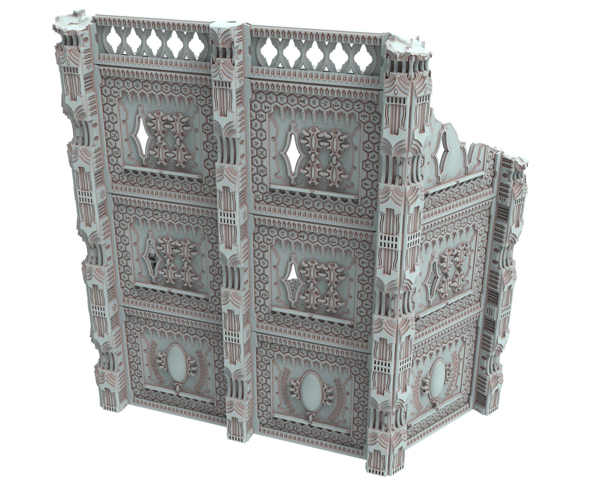 Dark city Ruined building elves eldar in PLA and resin usable for warmachine, Damocles, One Page Rule, Firefight, infinity, scifi wargame...