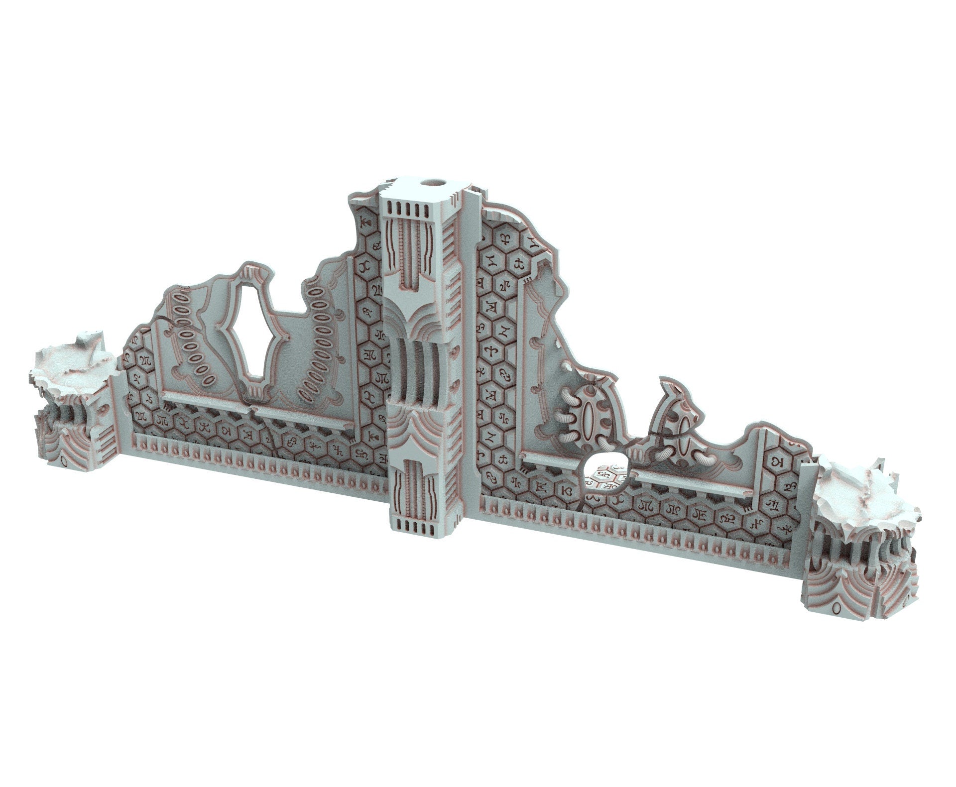 Dark city Ruined building elves eldar in PLA and resin usable for warmachine, Damocles, One Page Rule, Firefight, infinity, scifi wargame...