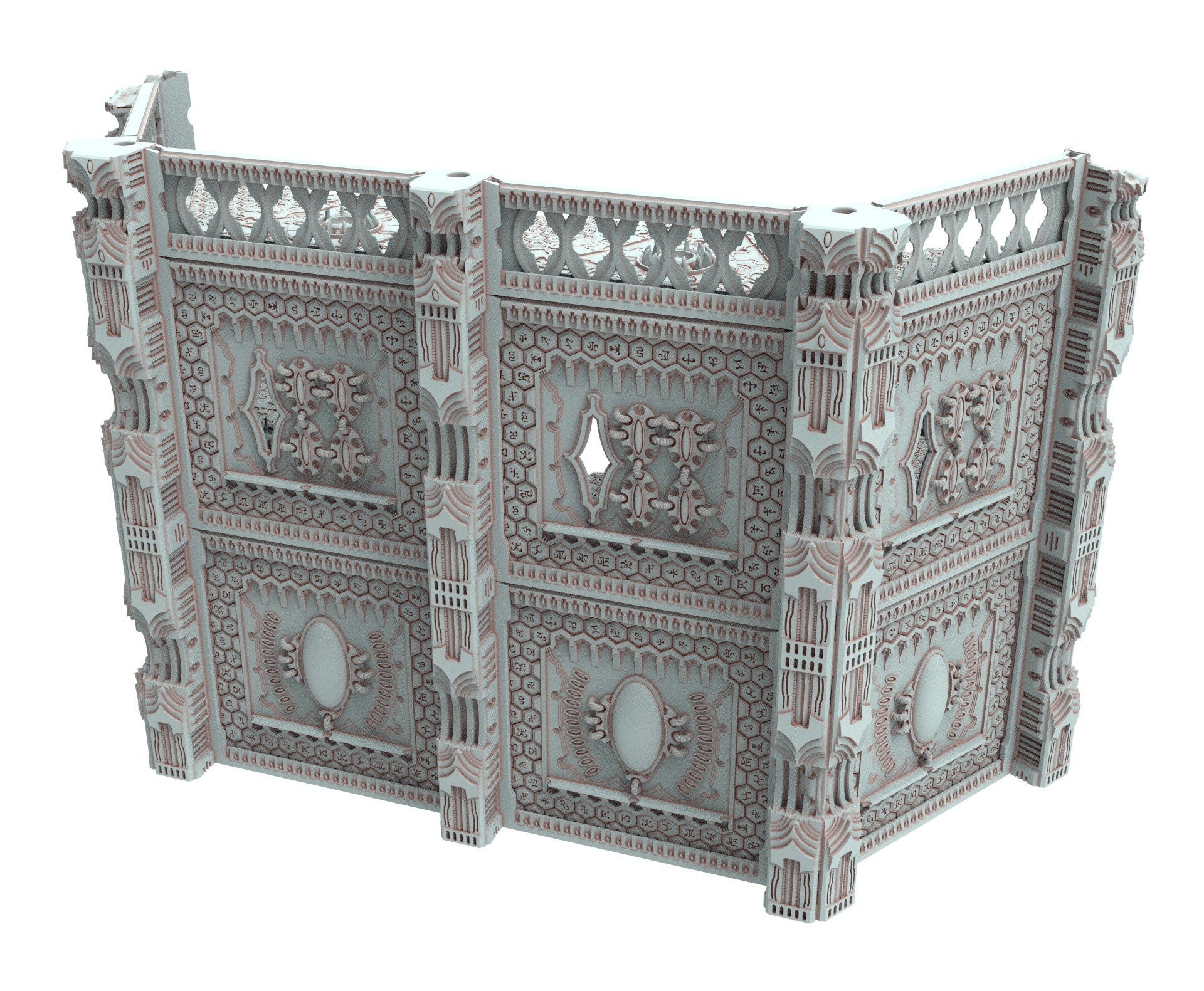 Dark city Ruined building elves eldar in PLA and resin usable for warmachine, Damocles, One Page Rule, Firefight, infinity, scifi wargame...