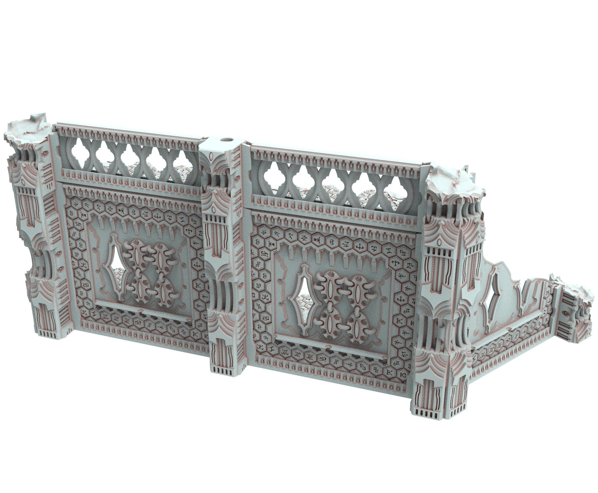 Dark city Ruined building elves eldar in PLA and resin usable for warmachine, Damocles, One Page Rule, Firefight, infinity, scifi wargame...