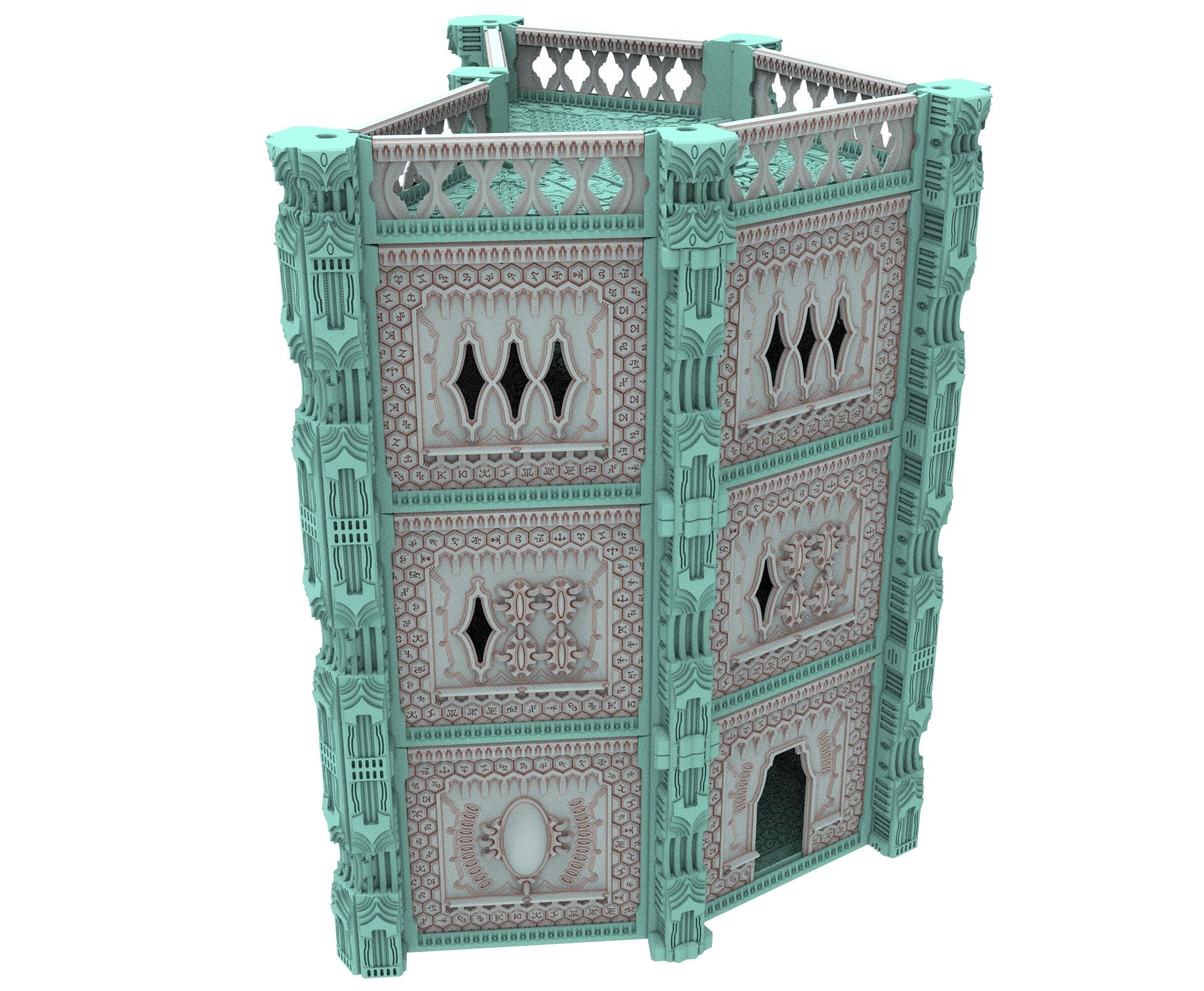 Dark City building Elves Eldars in PLA and resin usable for warmachine, infinity, One Page Rules, Firefight, Damocles, scifi wargame...