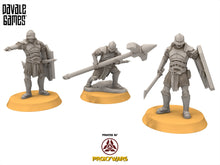 Load image into Gallery viewer, Orc horde - Balista with 3 Blood-Handed Orcs, Orc warriors warband, Davale, Middle rings miniatures pour wargame D&amp;D, Lotr...
