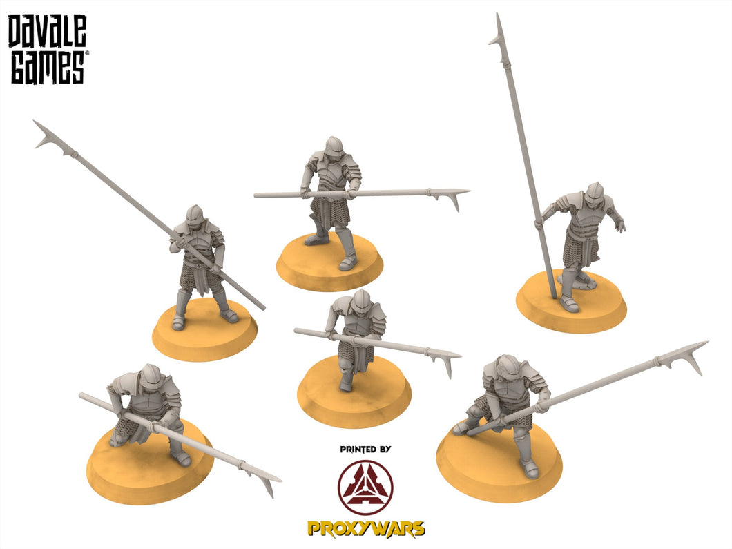 Orcs horde - Blood Handed with Long Spears, Middle rings miniatures for wargame D&D, Lotr... Medbury miniatures