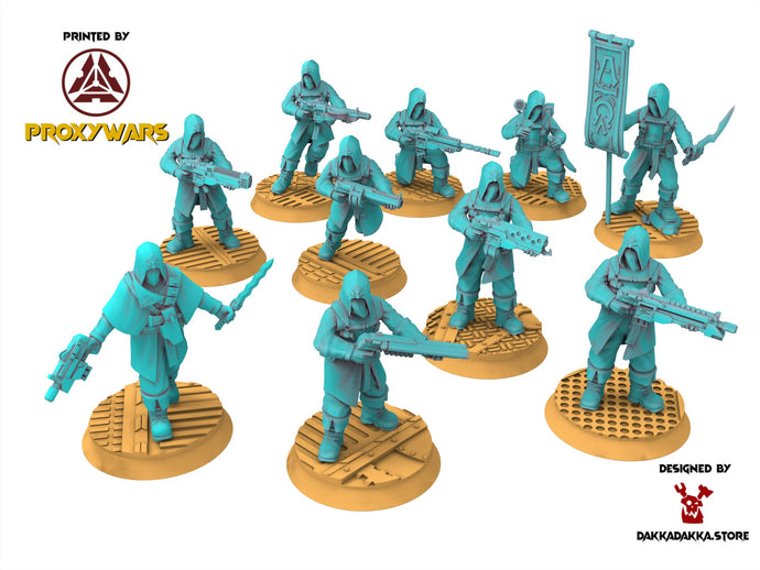 Legio Prima - Scylla Cultists, mechanized infantry, post apocalyptic empire, usable for tabletop wargame.