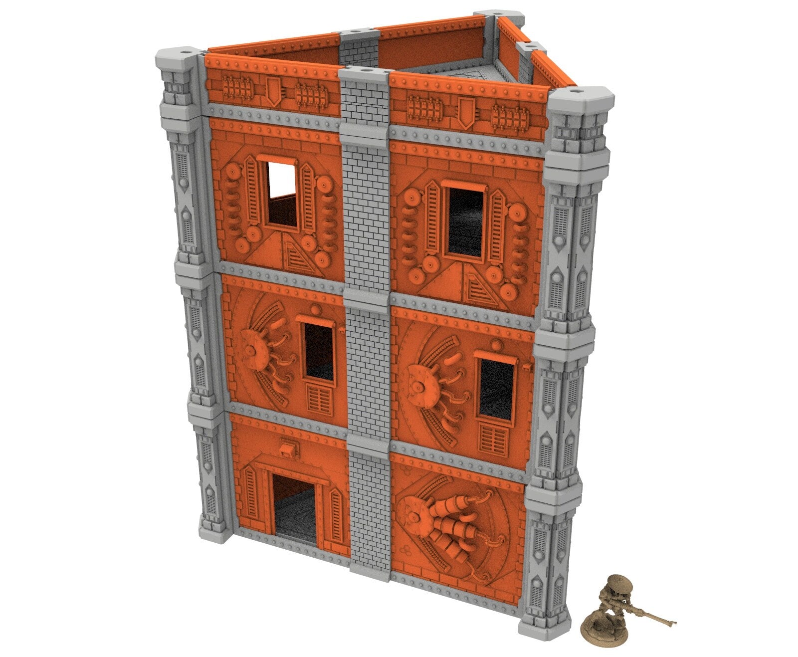 Industrial building printed in PLA and resin usable for warmachine, Damocles, One Page Rule, Firefight, infinity, scifi wargame...