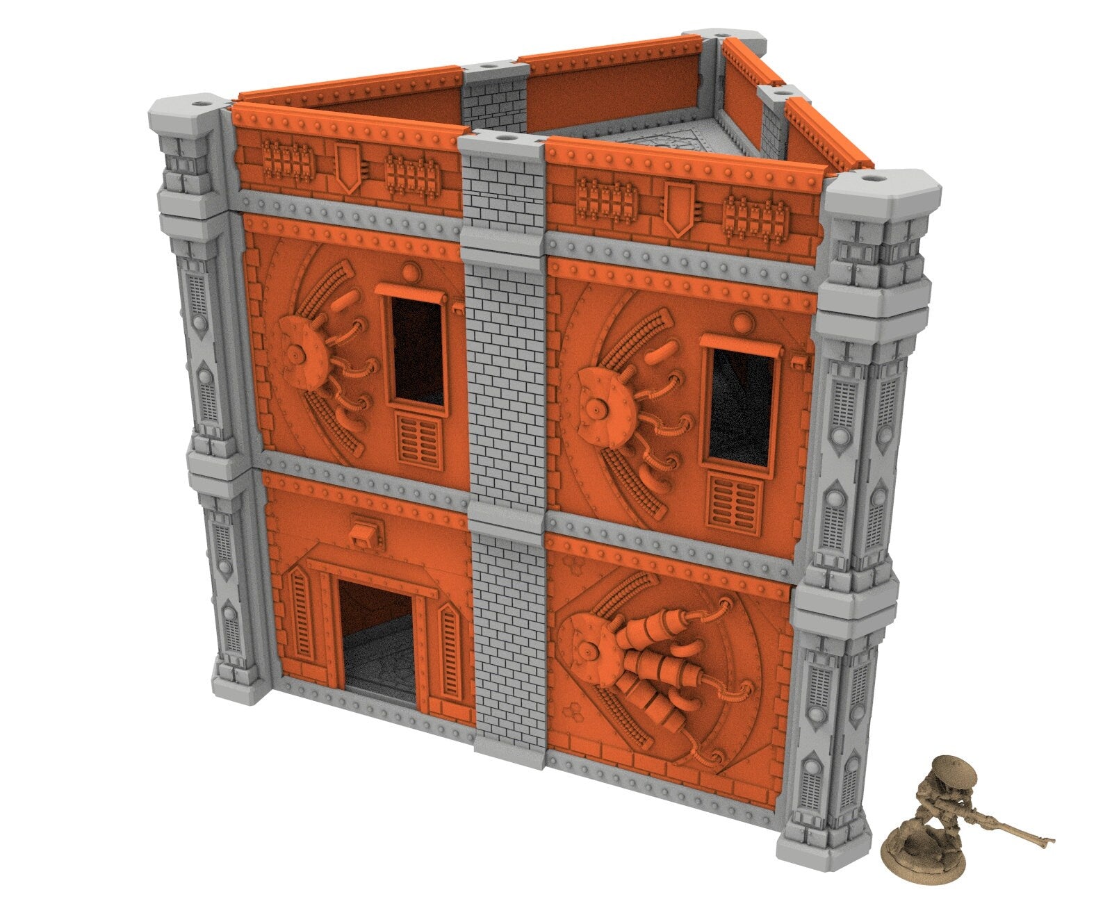 Industrial building printed in PLA and resin usable for warmachine, Damocles, One Page Rule, Firefight, infinity, scifi wargame...