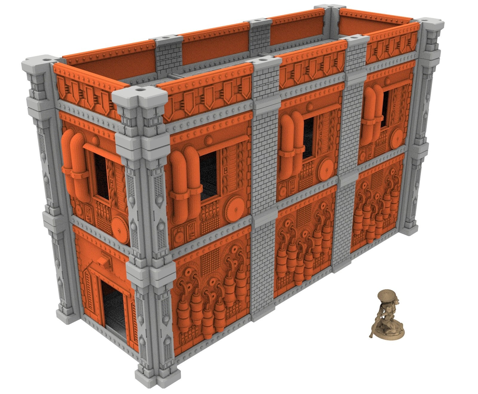 Industrial building printed in PLA and resin usable for warmachine, Damocles, One Page Rule, Firefight, infinity, scifi wargame...