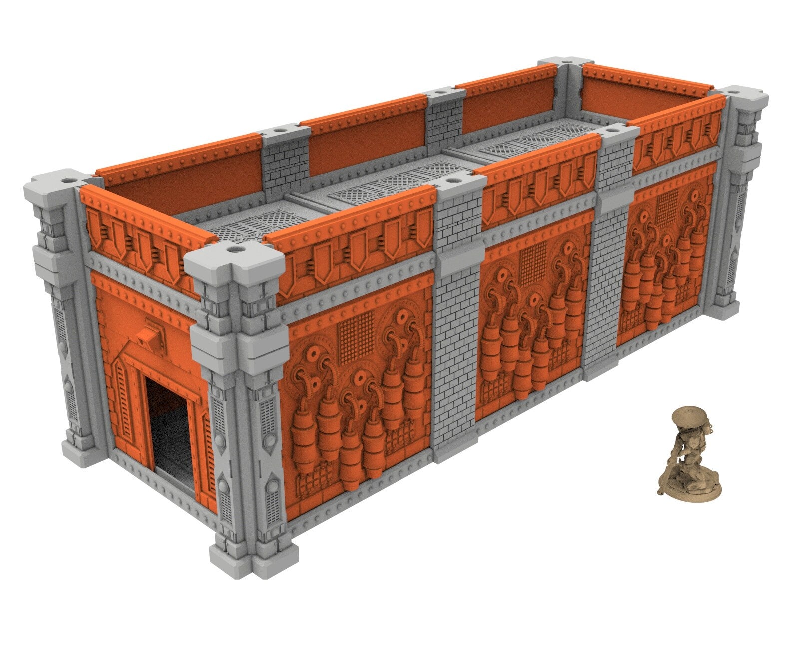 Industrial building printed in PLA and resin usable for warmachine, Damocles, One Page Rule, Firefight, infinity, scifi wargame...