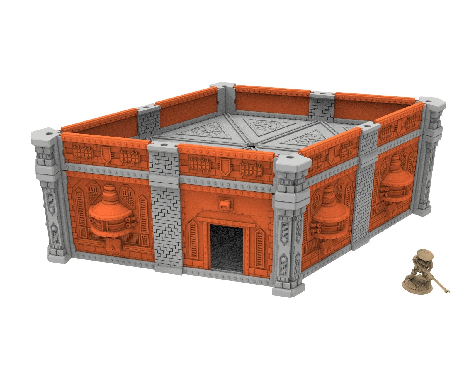 Industrial building printed in PLA and resin usable for warmachine, Damocles, One Page Rule, Firefight, infinity, scifi wargame...