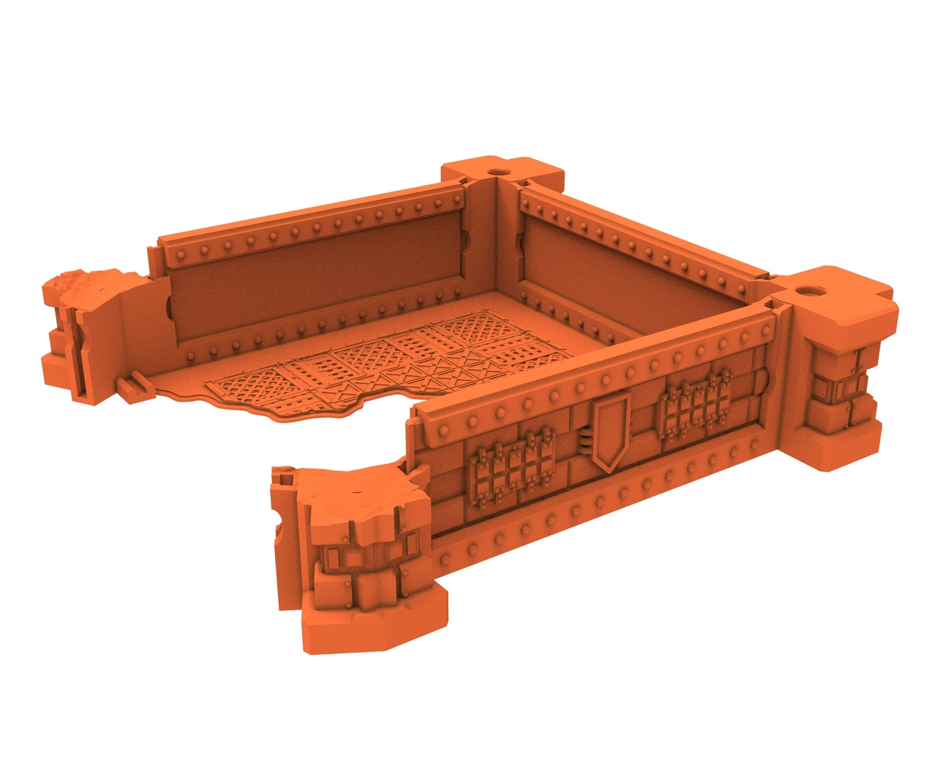 Industrial Ruined building printed in PLA and resin usable for warmachine, Damocles, One Page Rule, Firefight, infinity, scifi wargame...