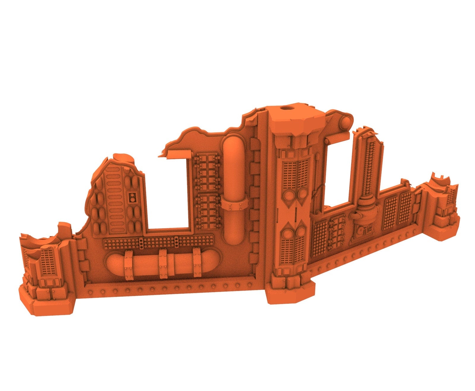 Industrial Ruined building printed in PLA and resin usable for warmachine, Damocles, One Page Rule, Firefight, infinity, scifi wargame...