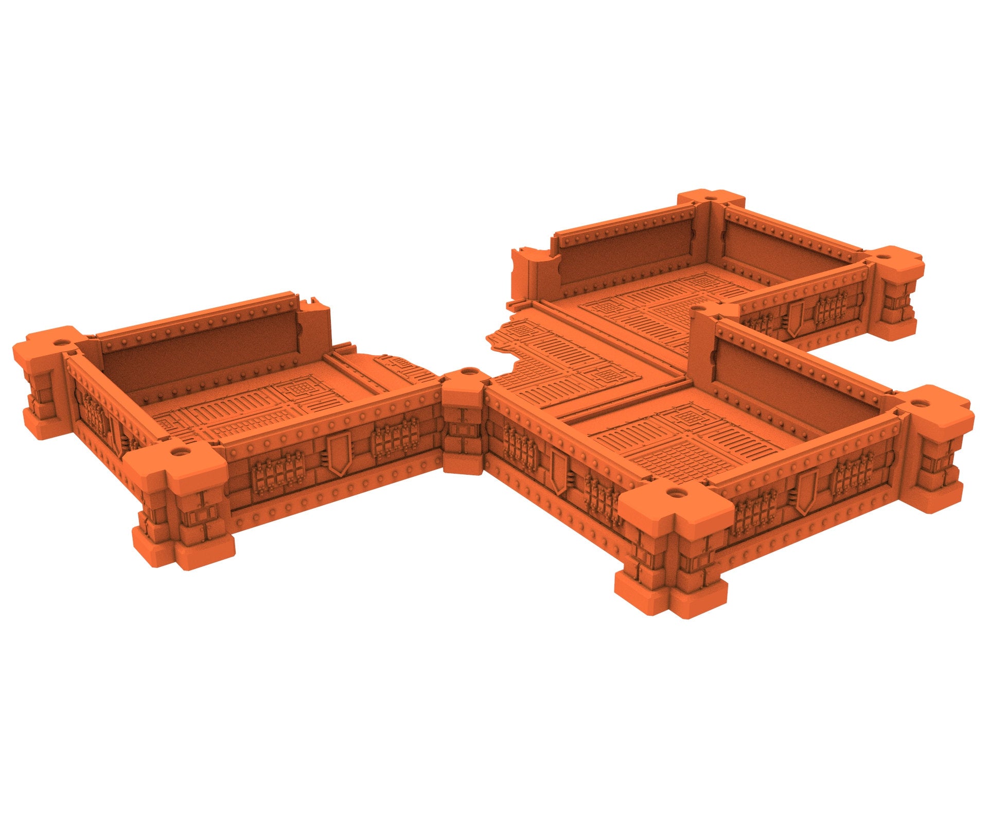 Industrial Ruined building printed in PLA and resin usable for warmachine, Damocles, One Page Rule, Firefight, infinity, scifi wargame...