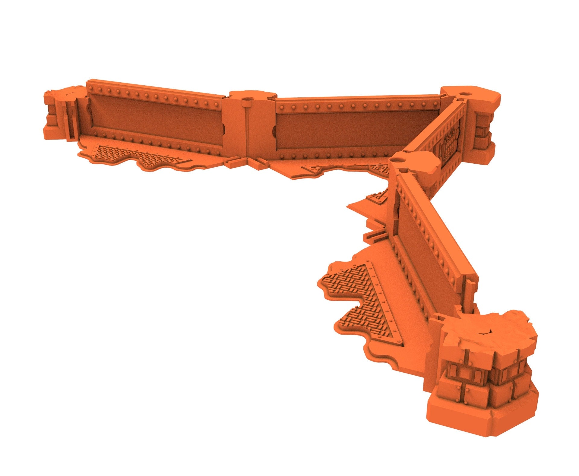 Industrial Ruined building printed in PLA and resin usable for warmachine, Damocles, One Page Rule, Firefight, infinity, scifi wargame...