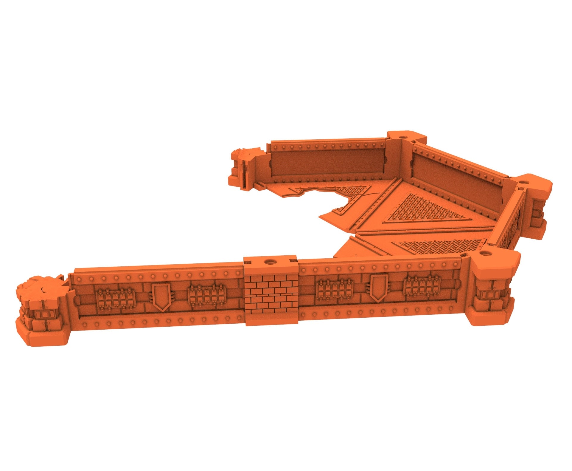 Industrial Ruined building printed in PLA and resin usable for warmachine, Damocles, One Page Rule, Firefight, infinity, scifi wargame...