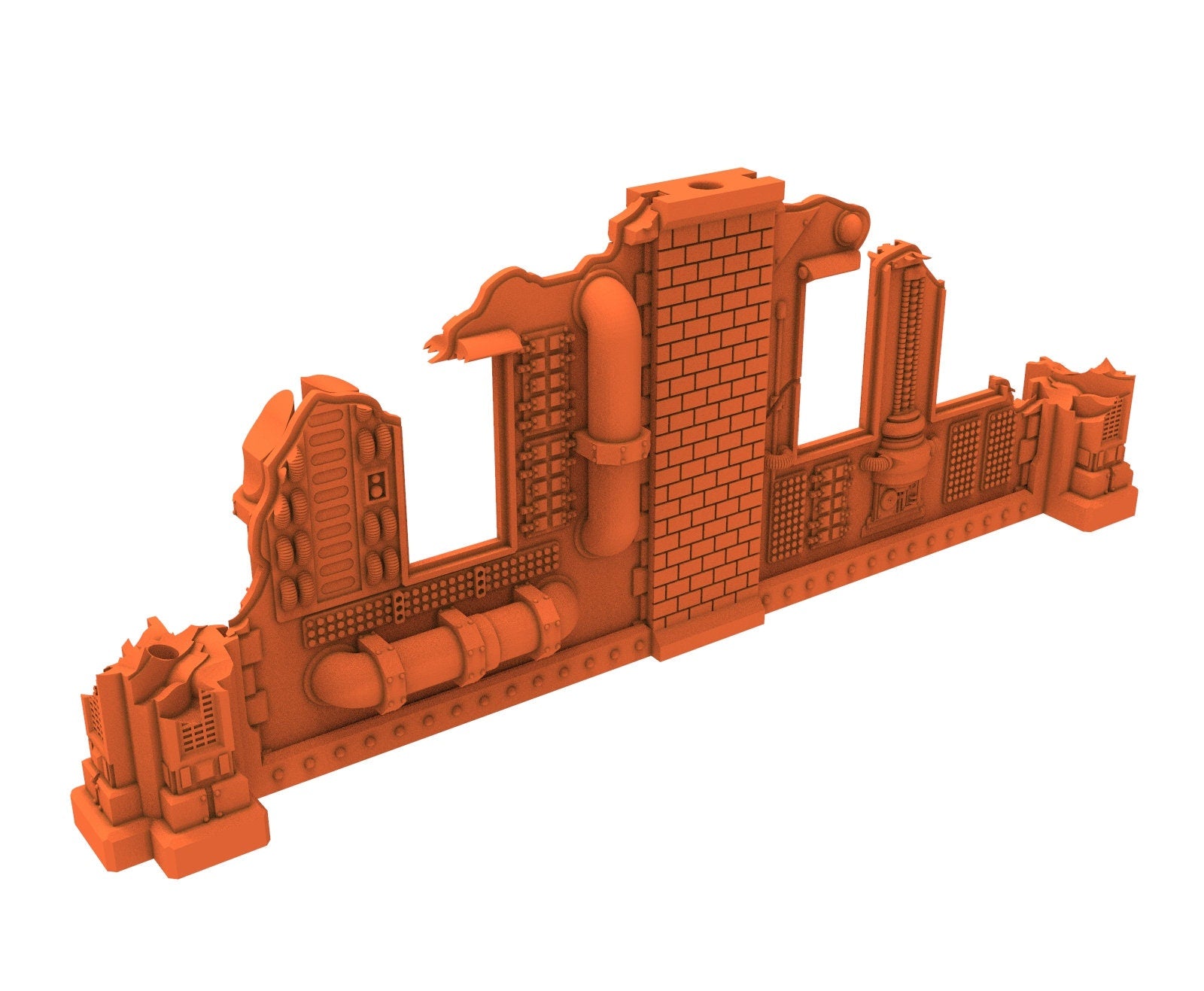 Industrial Ruined building printed in PLA and resin usable for warmachine, Damocles, One Page Rule, Firefight, infinity, scifi wargame...