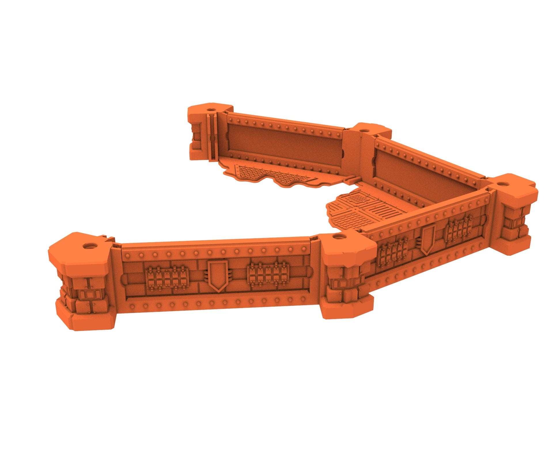 Industrial Ruined building printed in PLA and resin usable for warmachine, Damocles, One Page Rule, Firefight, infinity, scifi wargame...