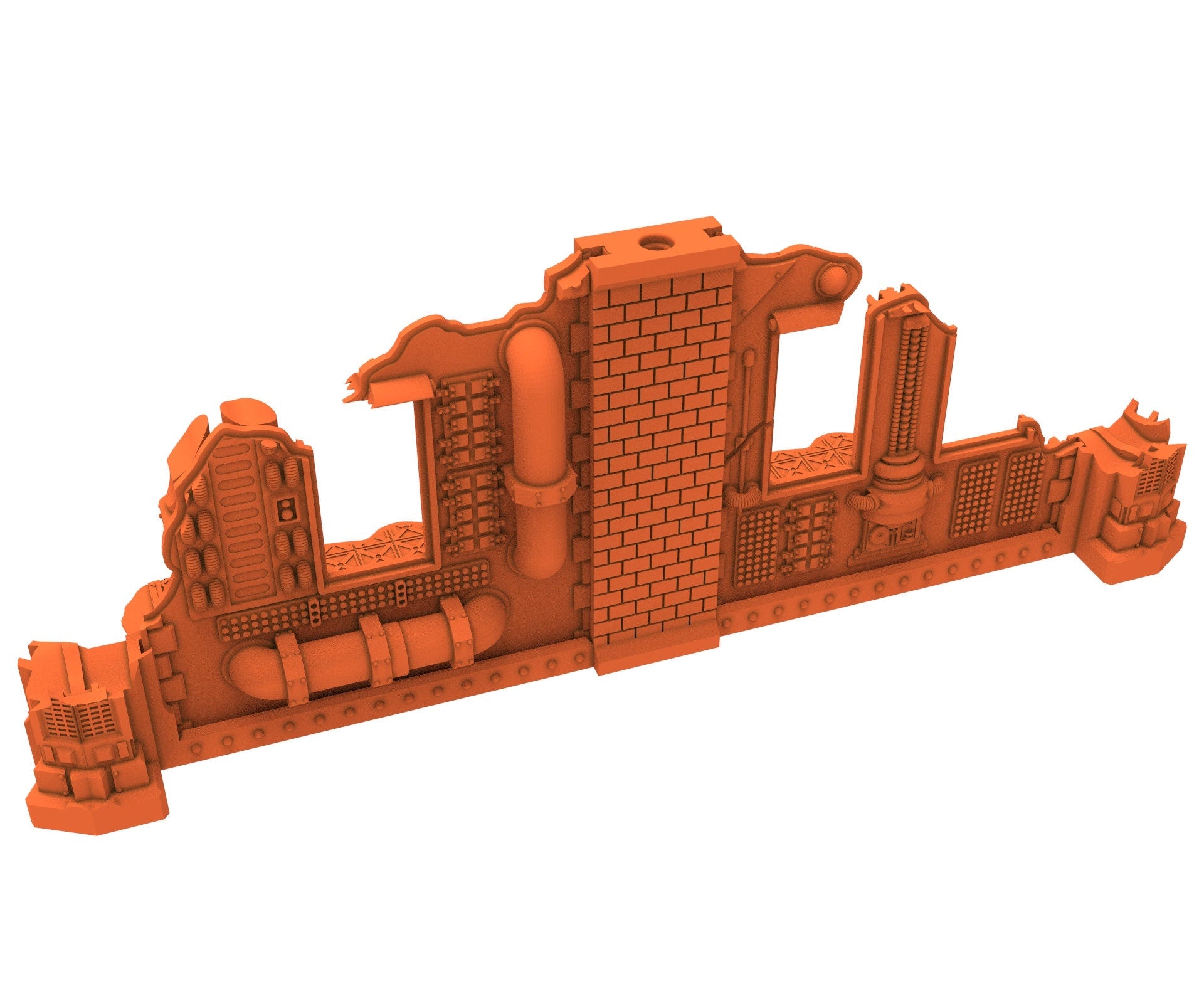 Industrial Ruined building printed in PLA and resin usable for warmachine, Damocles, One Page Rule, Firefight, infinity, scifi wargame...