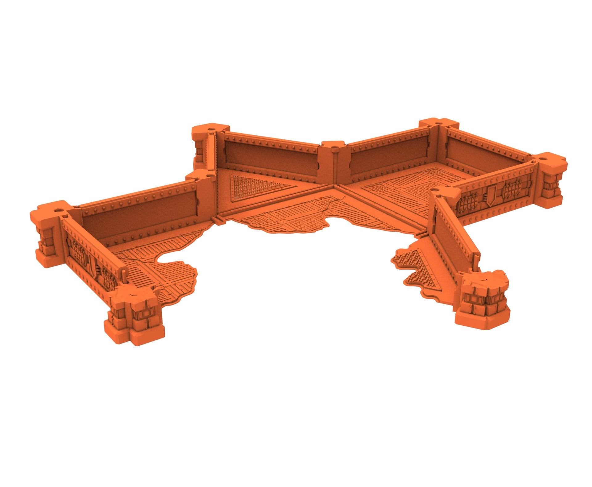 Industrial Ruined building printed in PLA and resin usable for warmachine, Damocles, One Page Rule, Firefight, infinity, scifi wargame...