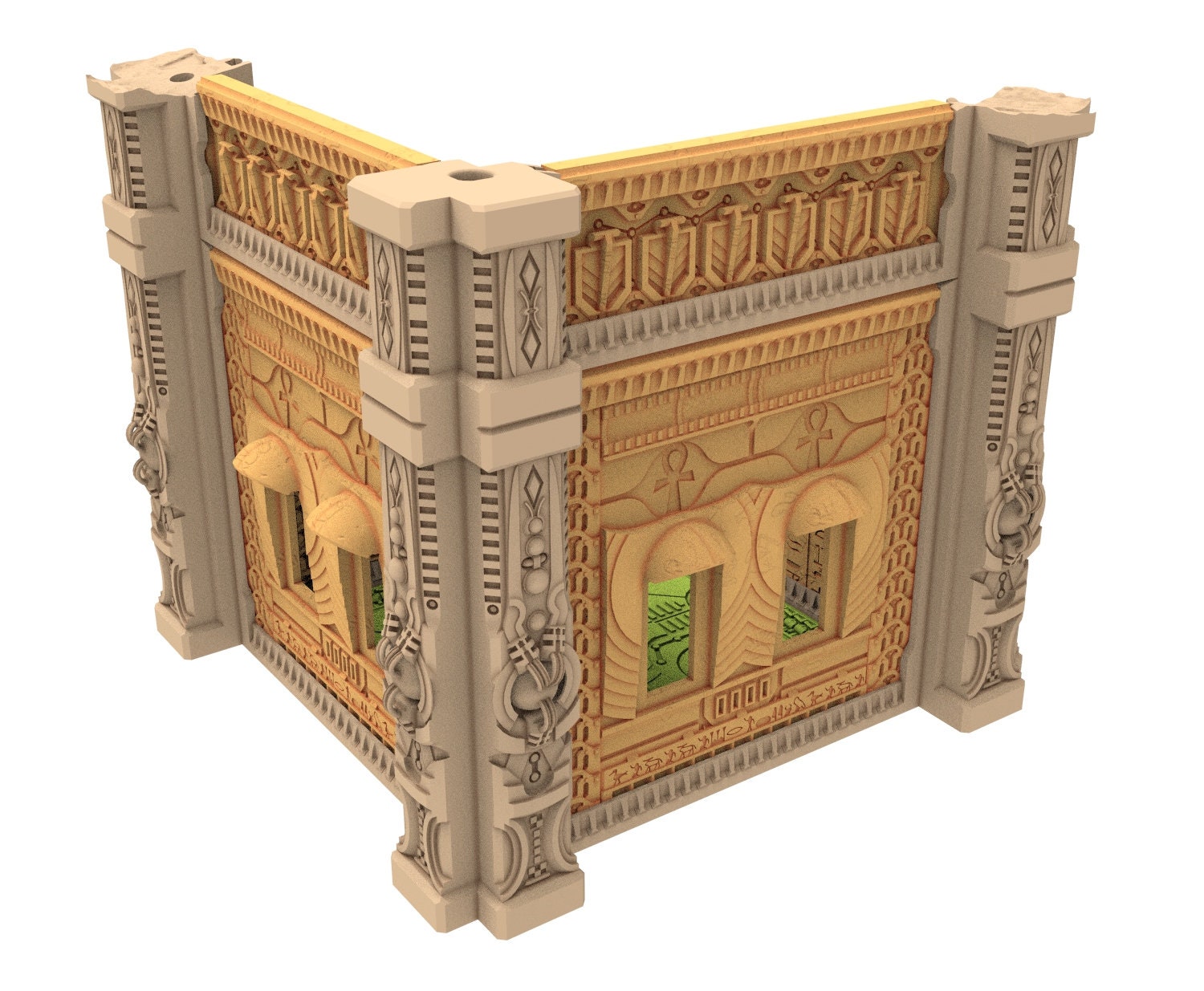 Cinan Haven Ruined building printed in PLA and resin usable for warmachine, Damocles, One Page Rule, Firefight, infinity, scifi wargame...