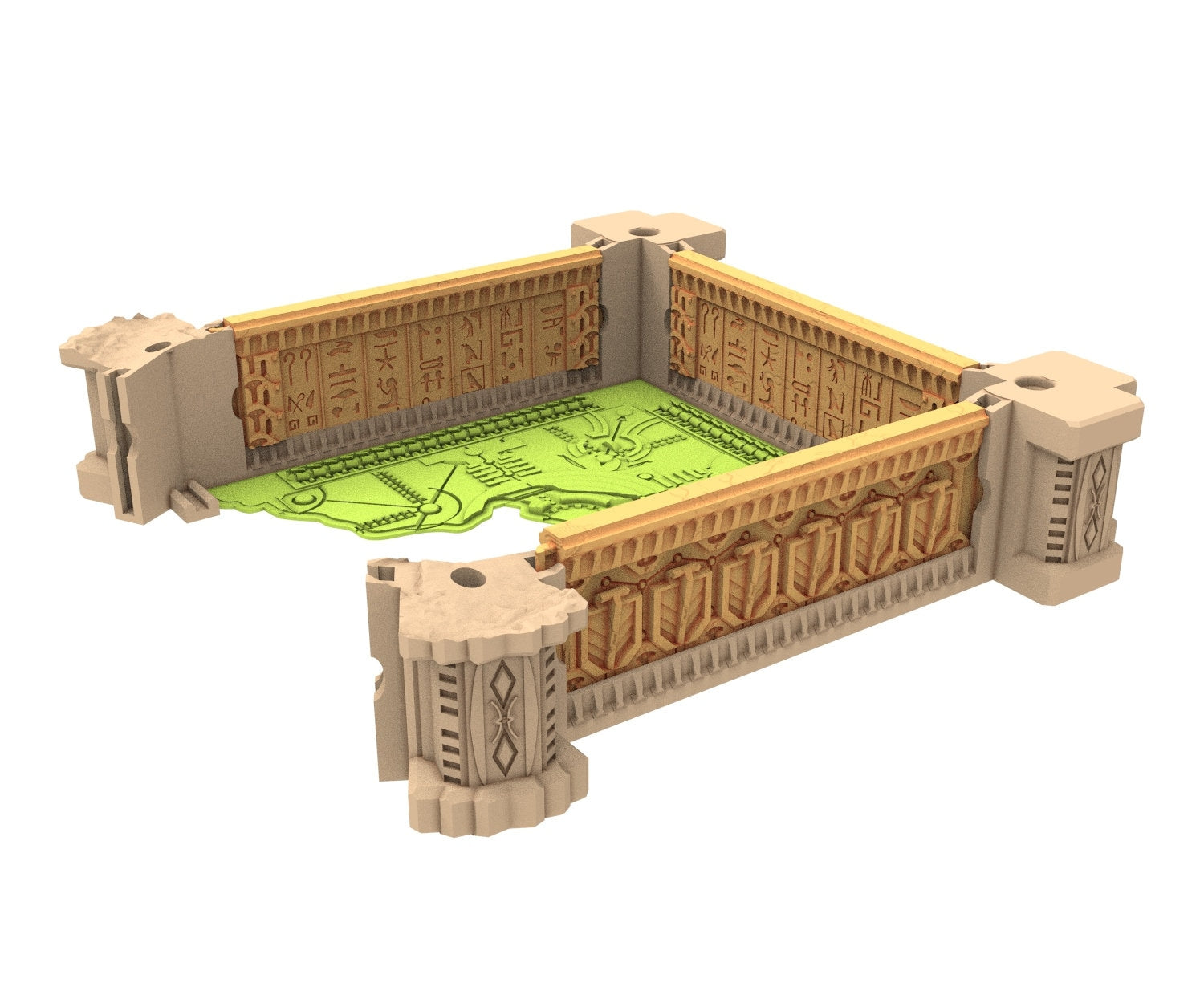 Cinan Haven Ruined building printed in PLA and resin usable for warmachine, Damocles, One Page Rule, Firefight, infinity, scifi wargame...