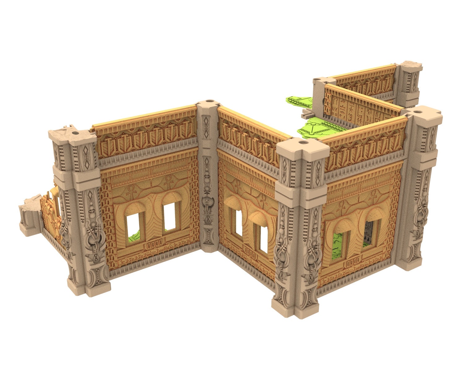 Cinan Haven Ruined building printed in PLA and resin usable for warmachine, Damocles, One Page Rule, Firefight, infinity, scifi wargame...