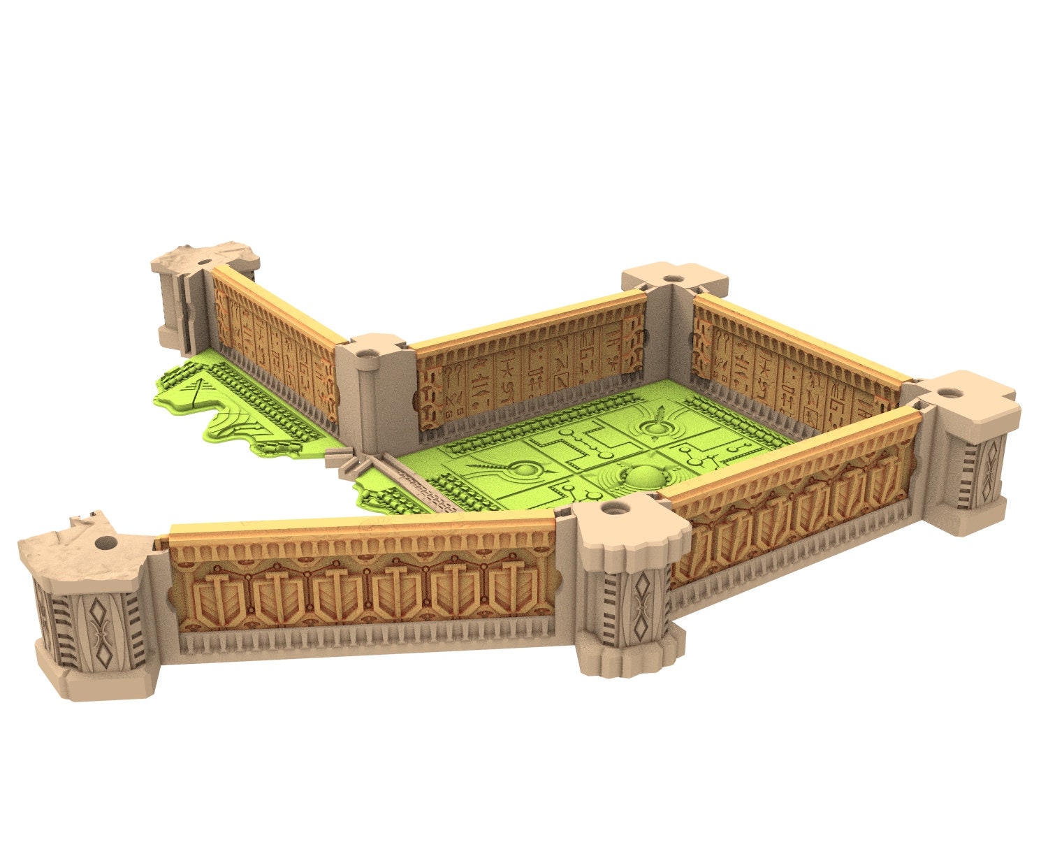 Cinan Haven Ruined building printed in PLA and resin usable for warmachine, Damocles, One Page Rule, Firefight, infinity, scifi wargame...