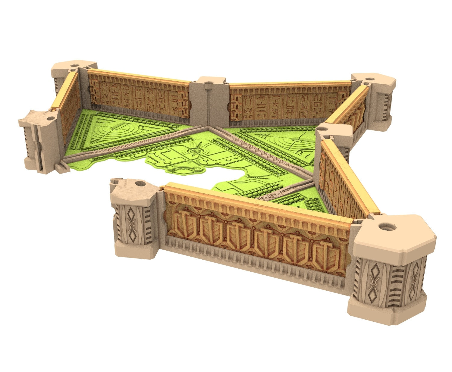 Cinan Haven Ruined building printed in PLA and resin usable for warmachine, Damocles, One Page Rule, Firefight, infinity, scifi wargame...