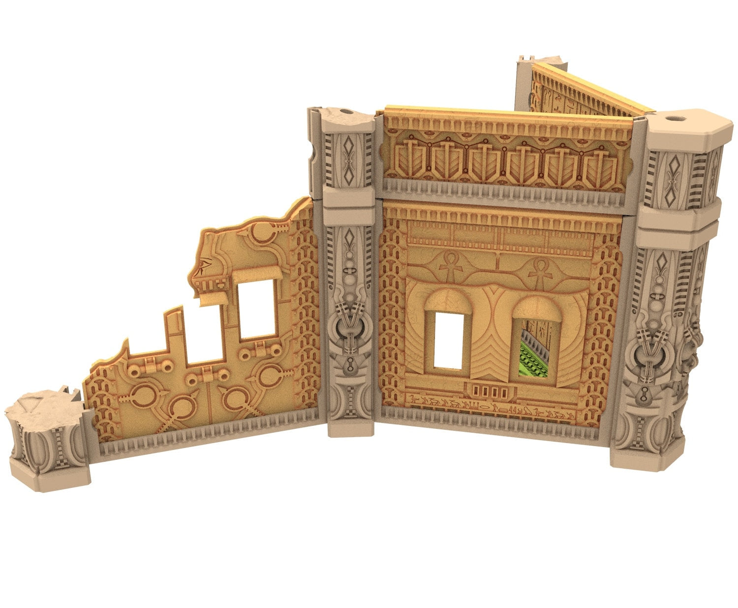 Cinan Haven Ruined building printed in PLA and resin usable for warmachine, Damocles, One Page Rule, Firefight, infinity, scifi wargame...