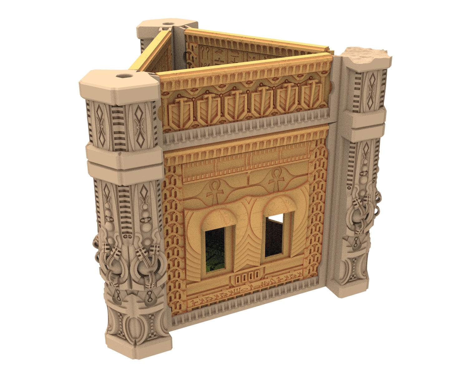 Cinan Haven Ruined building printed in PLA and resin usable for warmachine, Damocles, One Page Rule, Firefight, infinity, scifi wargame...