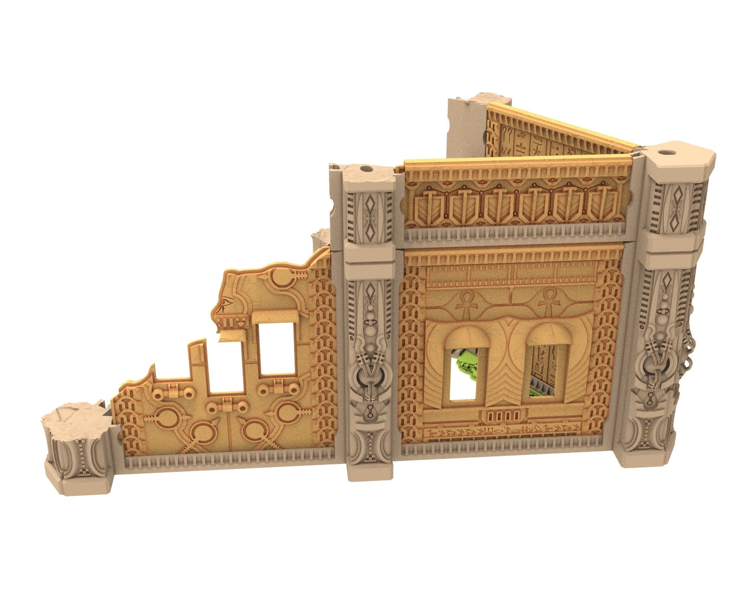 Cinan Haven Ruined building printed in PLA and resin usable for warmachine, Damocles, One Page Rule, Firefight, infinity, scifi wargame...