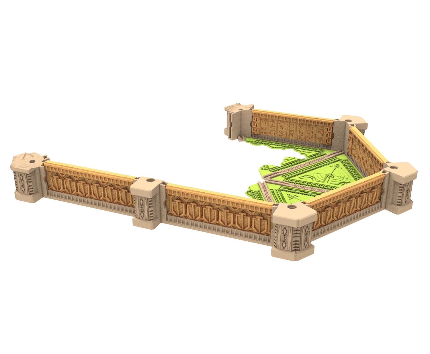 Cinan Haven Ruined building printed in PLA and resin usable for warmachine, Damocles, One Page Rule, Firefight, infinity, scifi wargame...