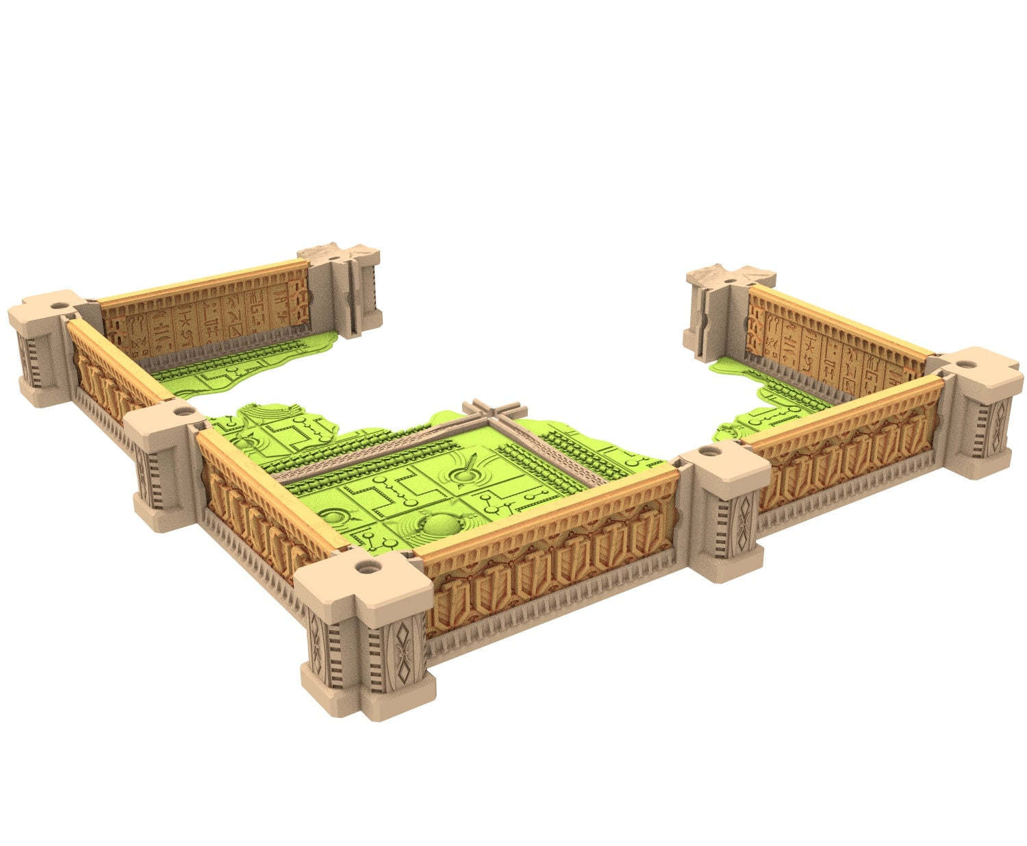 Cinan Haven Ruined building printed in PLA and resin usable for warmachine, Damocles, One Page Rule, Firefight, infinity, scifi wargame...