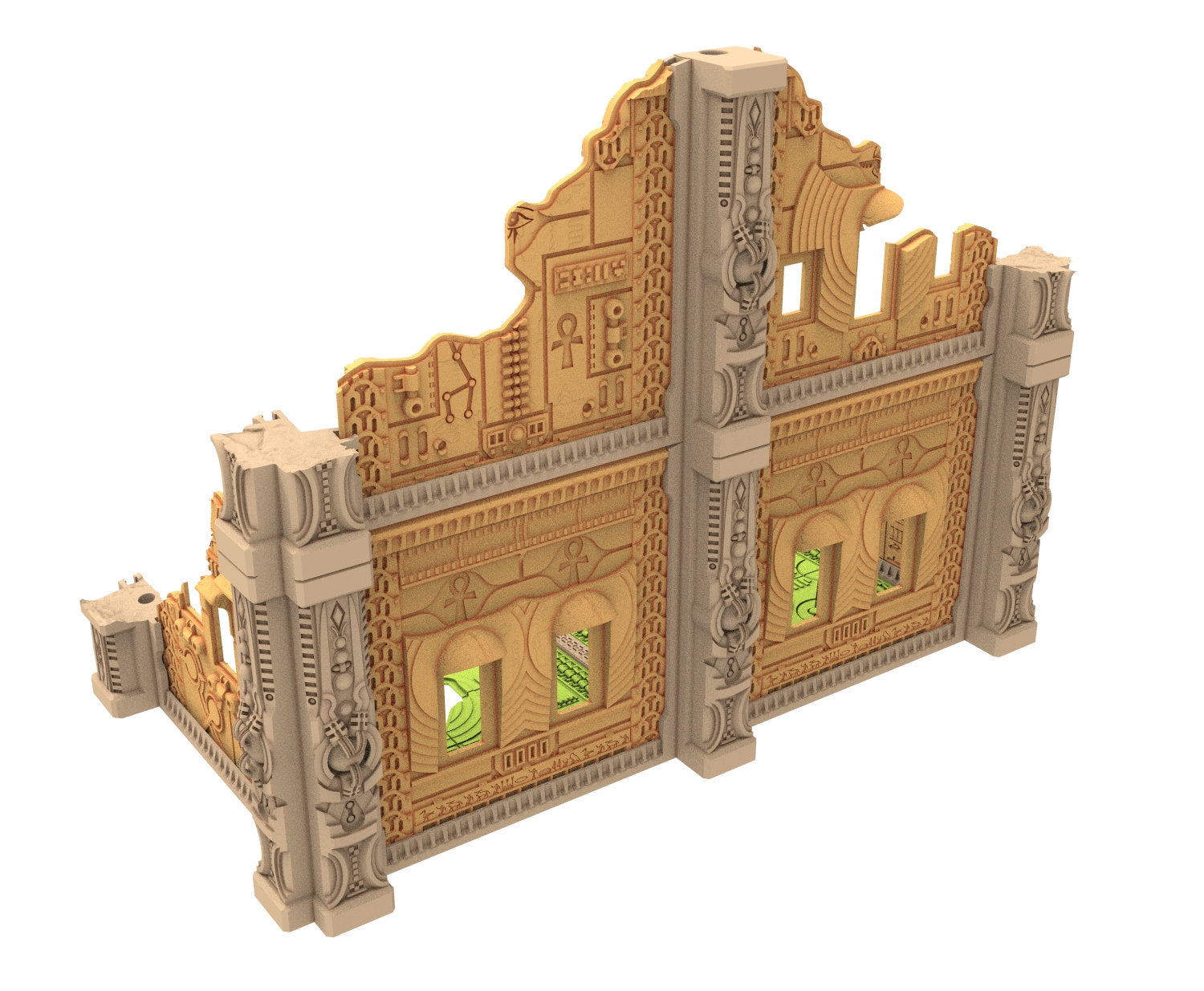 Cinan Haven Ruined building printed in PLA and resin usable for warmachine, Damocles, One Page Rule, Firefight, infinity, scifi wargame...