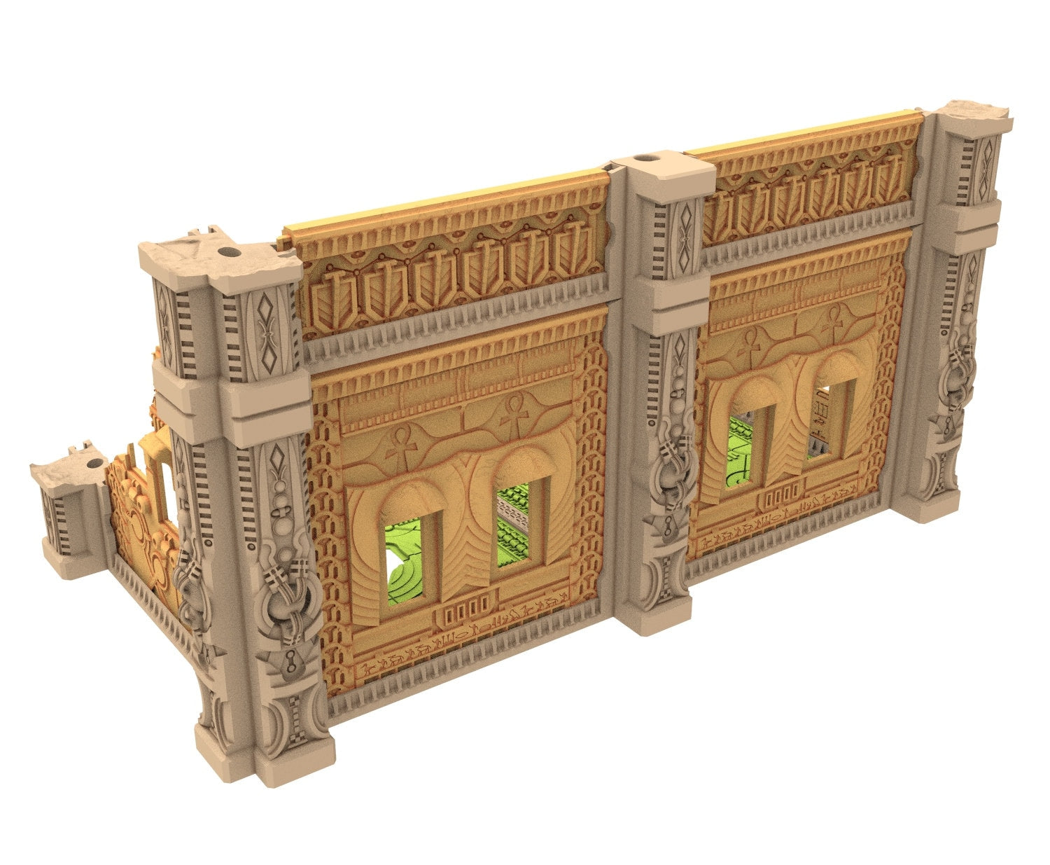 Cinan Haven Ruined building printed in PLA and resin usable for warmachine, Damocles, One Page Rule, Firefight, infinity, scifi wargame...