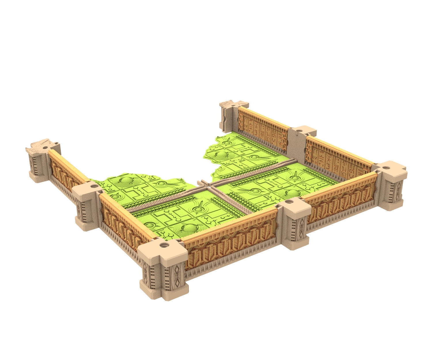 Cinan Haven Ruined building printed in PLA and resin usable for warmachine, Damocles, One Page Rule, Firefight, infinity, scifi wargame...