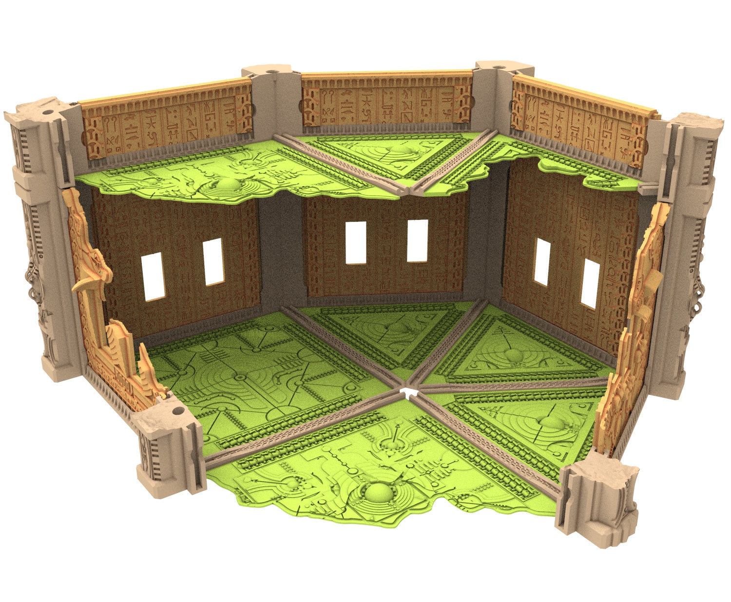 Cinan Haven Ruined building printed in PLA and resin usable for warmachine, Damocles, One Page Rule, Firefight, infinity, scifi wargame...