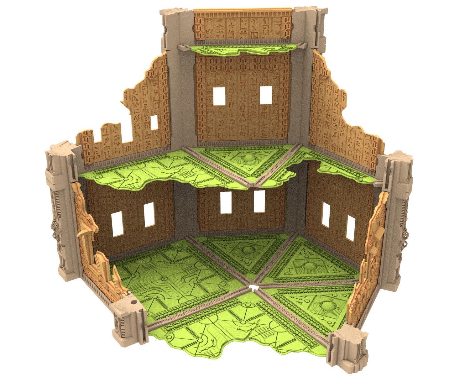 Cinan Haven Ruined building printed in PLA and resin usable for warmachine, Damocles, One Page Rule, Firefight, infinity, scifi wargame...