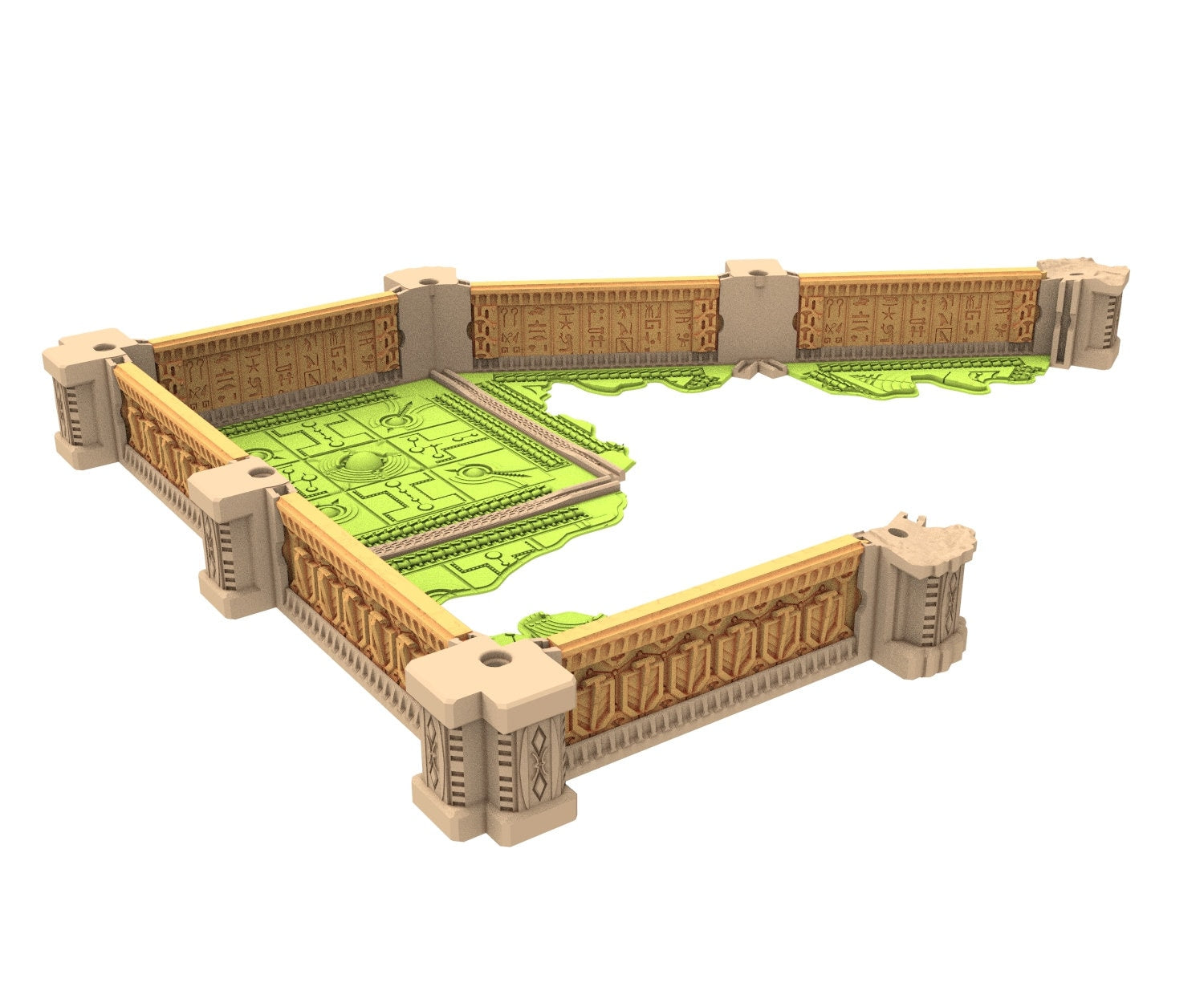 Cinan Haven Ruined building printed in PLA and resin usable for warmachine, Damocles, One Page Rule, Firefight, infinity, scifi wargame...