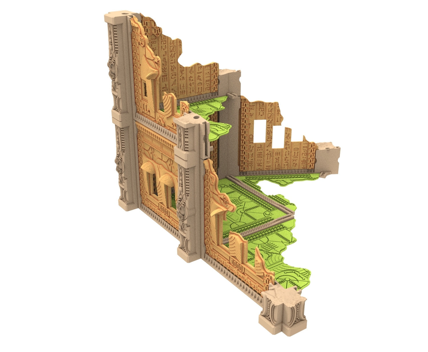 Cinan Haven Ruined building printed in PLA and resin usable for warmachine, Damocles, One Page Rule, Firefight, infinity, scifi wargame...