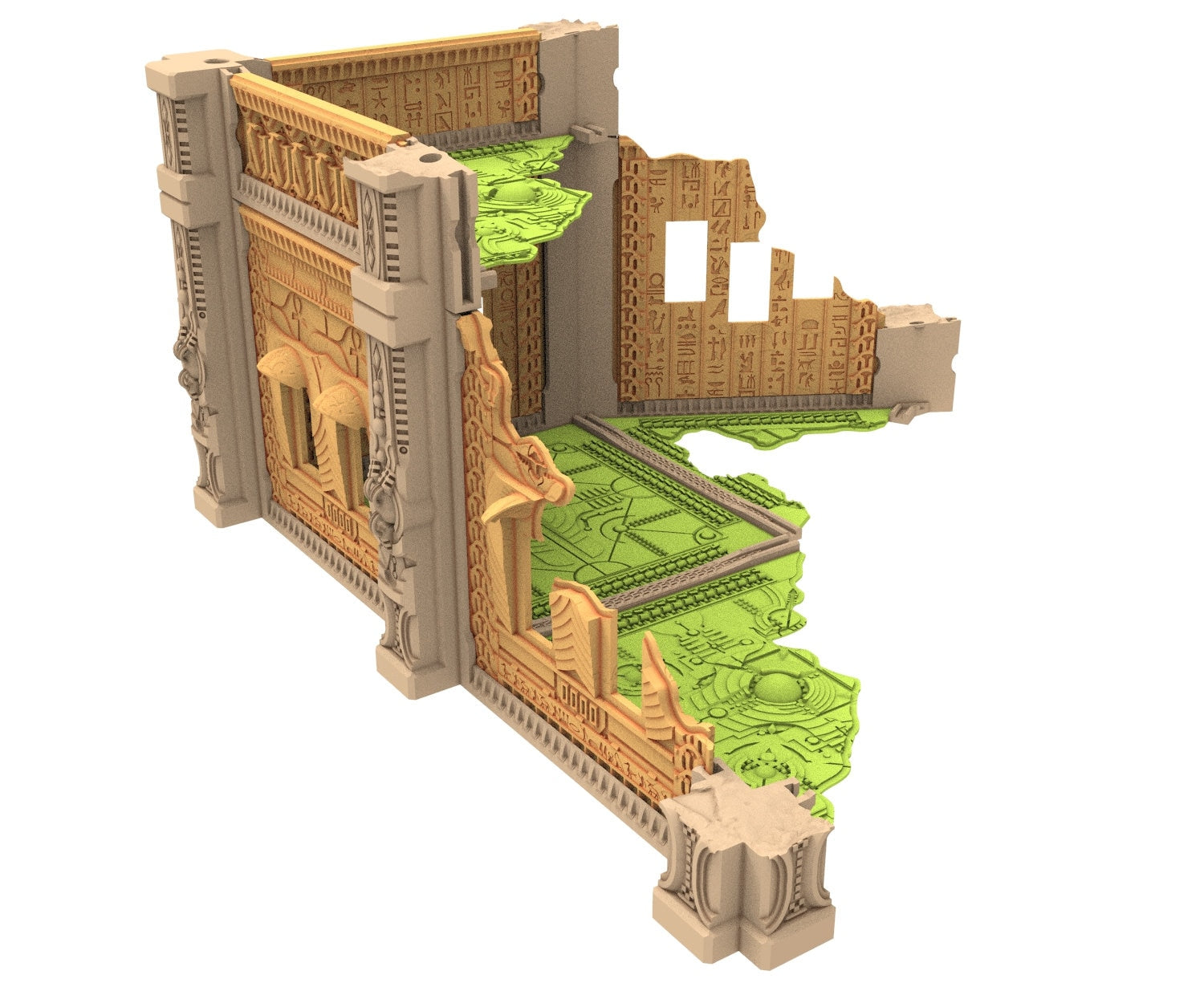 Cinan Haven Ruined building printed in PLA and resin usable for warmachine, Damocles, One Page Rule, Firefight, infinity, scifi wargame...