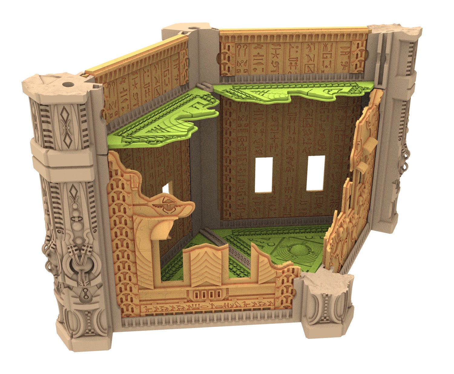 Cinan Haven Ruined building printed in PLA and resin usable for warmachine, Damocles, One Page Rule, Firefight, infinity, scifi wargame...