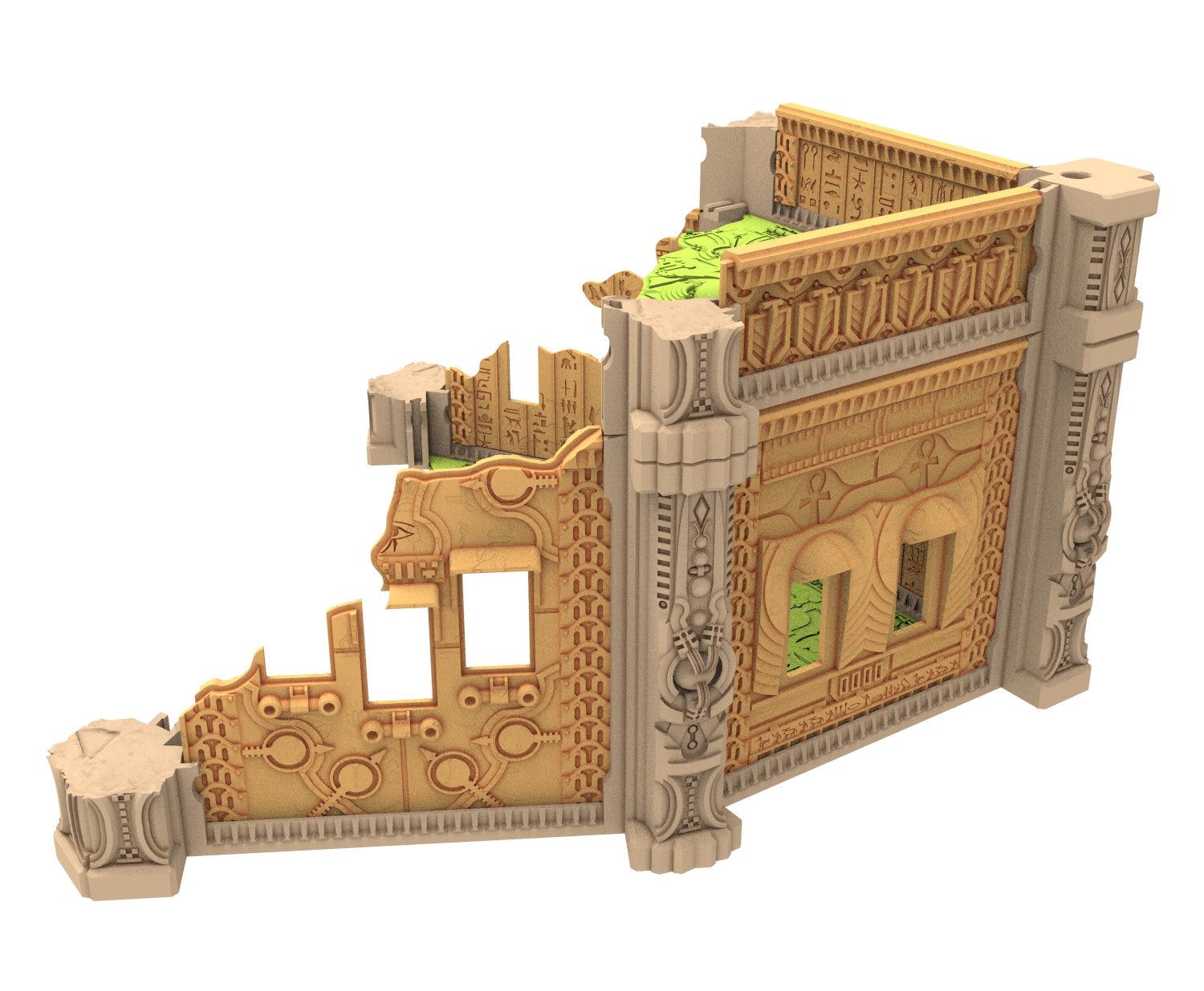 Cinan Haven Ruined building printed in PLA and resin usable for warmachine, Damocles, One Page Rule, Firefight, infinity, scifi wargame...