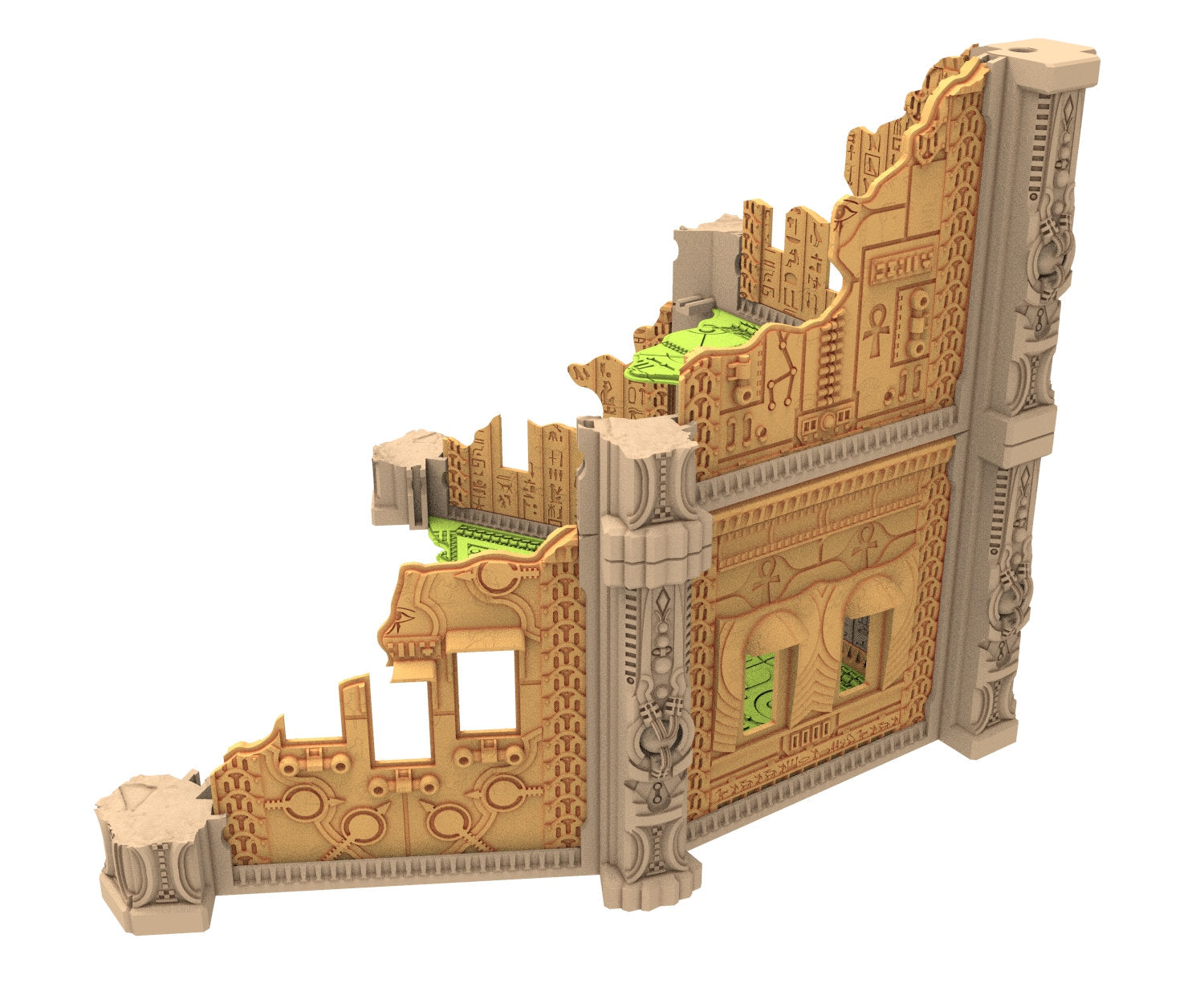 Cinan Haven Ruined building printed in PLA and resin usable for warmachine, Damocles, One Page Rule, Firefight, infinity, scifi wargame...