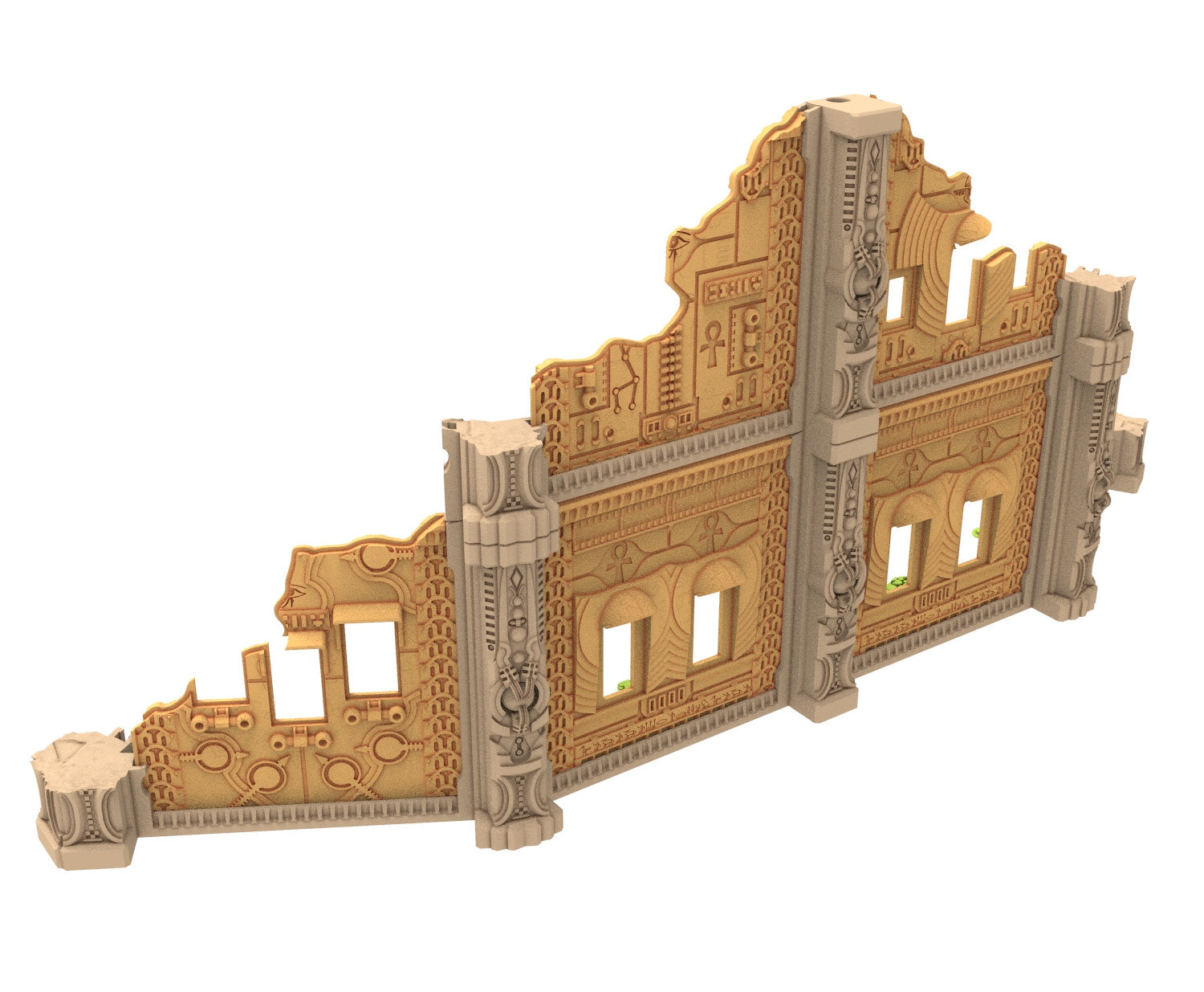 Cinan Haven Ruined building printed in PLA and resin usable for warmachine, Damocles, One Page Rule, Firefight, infinity, scifi wargame...