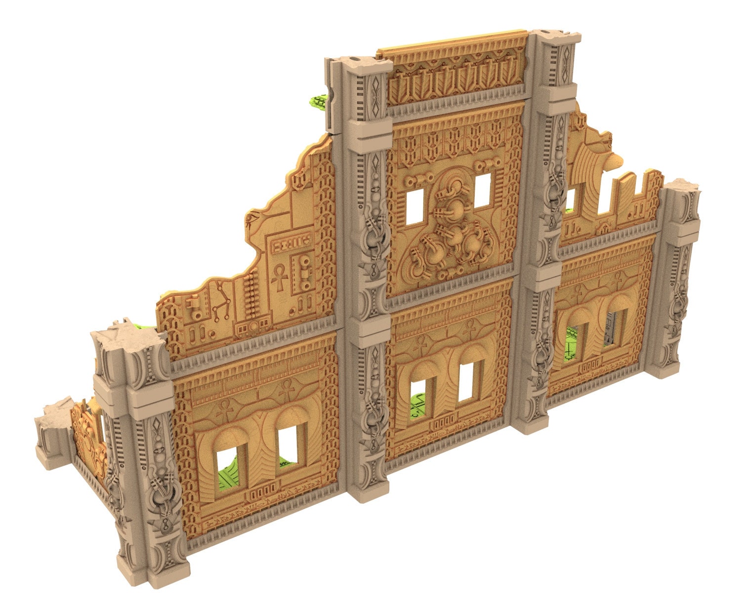 Cinan Haven Ruined building printed in PLA and resin usable for warmachine, Damocles, One Page Rule, Firefight, infinity, scifi wargame...