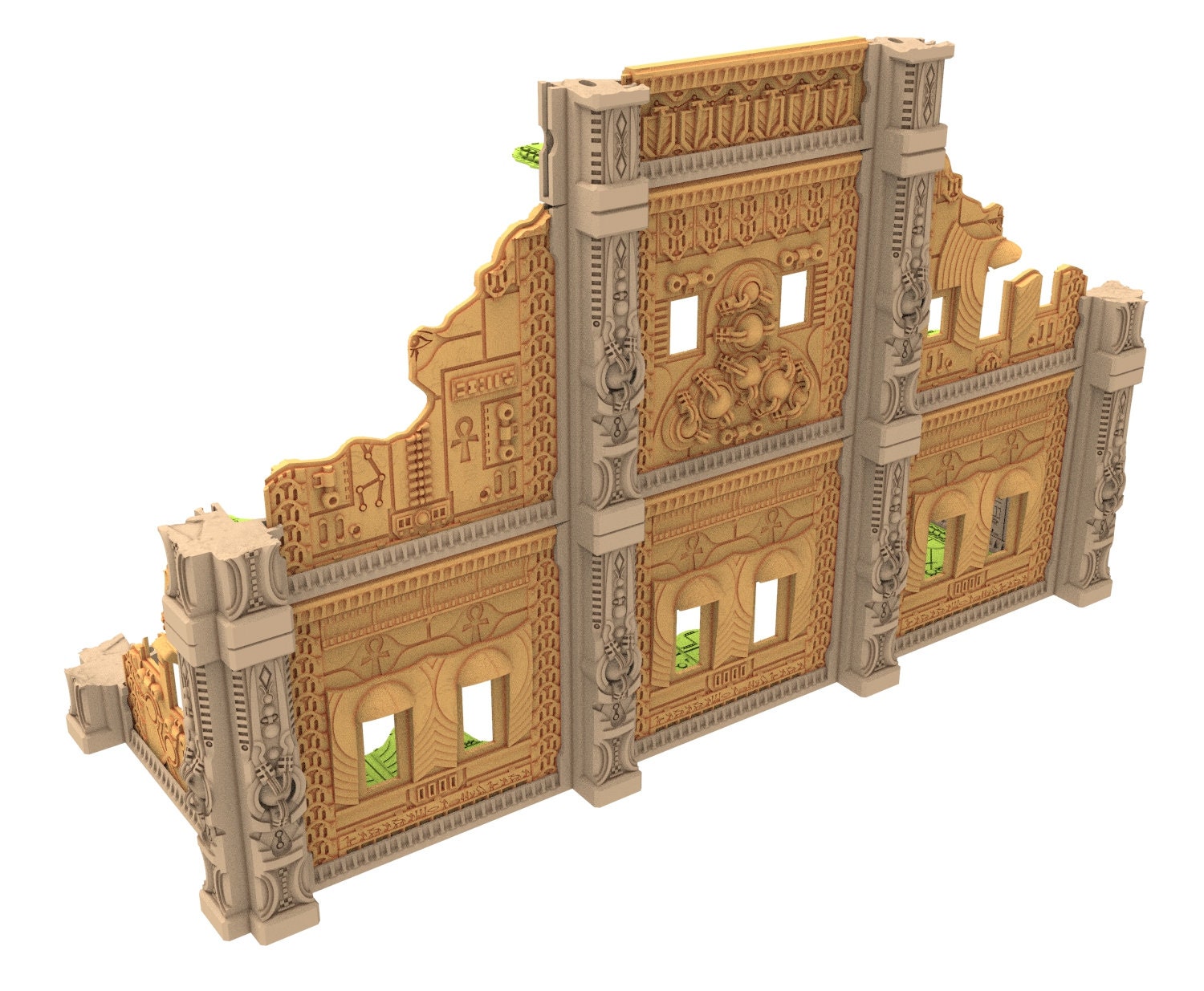 Cinan Haven Ruined building printed in PLA and resin usable for warmachine, Damocles, One Page Rule, Firefight, infinity, scifi wargame...