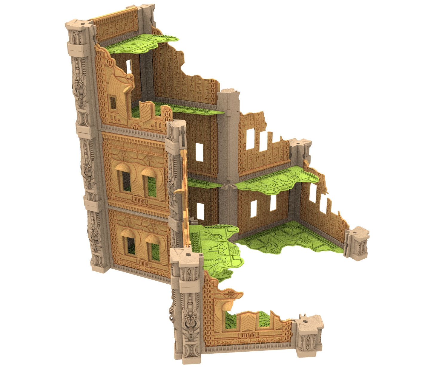 Cinan Haven Ruined building printed in PLA and resin usable for warmachine, Damocles, One Page Rule, Firefight, infinity, scifi wargame...